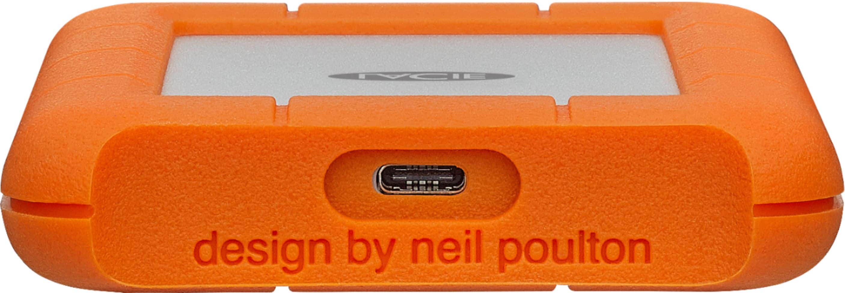 Alt View 11. LaCie - Rugged 1TB External USB-C, USB 3.1 Gen 1 Portable Hard Drive - Orange/Silver.