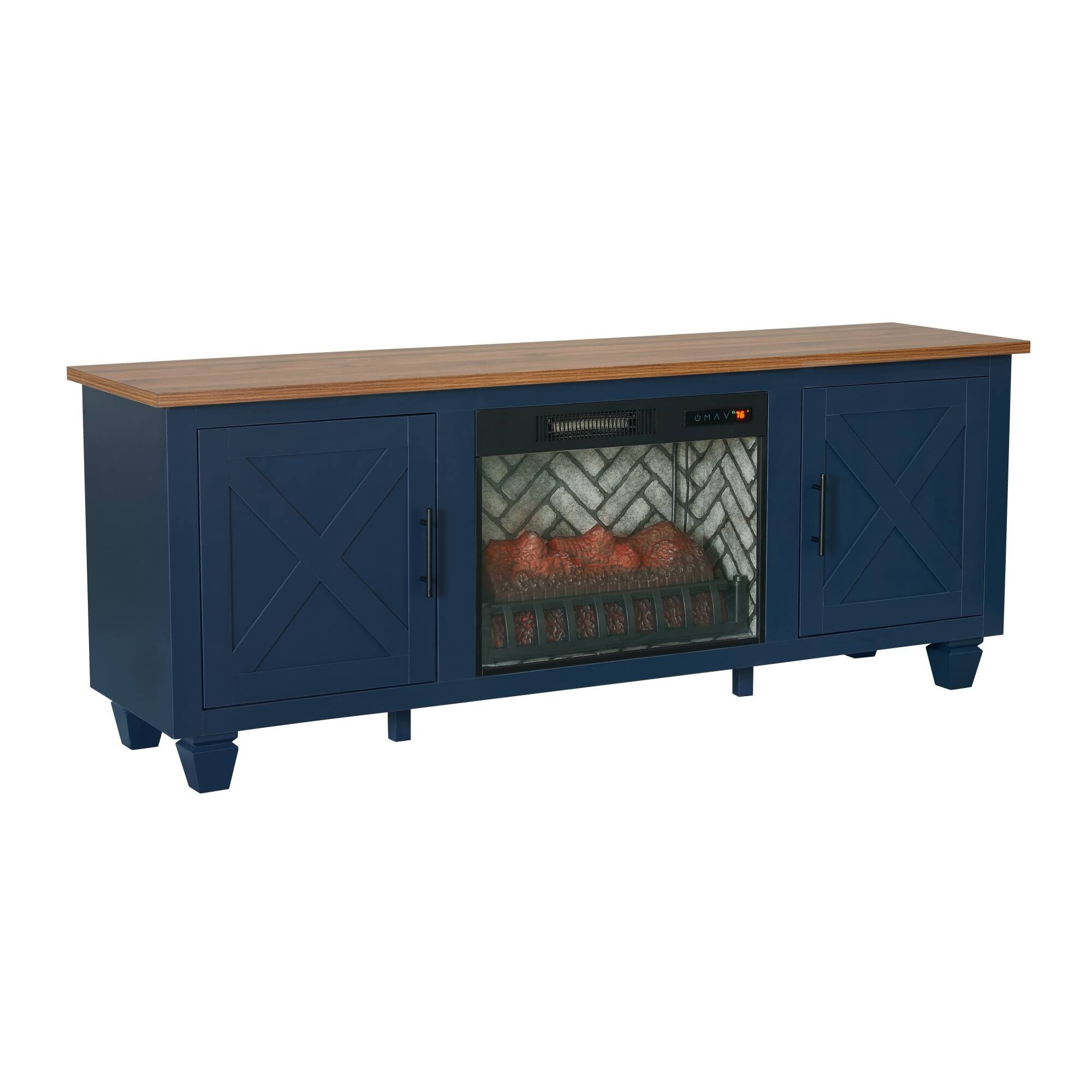 Boyel Living 68 in Electric Fireplace TV Stand with Log Display ...