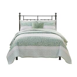 Gracie Mills - Glenn Coastal Breeze 5-Piece Seersucker Comforter Ensemble with Coordinating Throw Pillows - Green