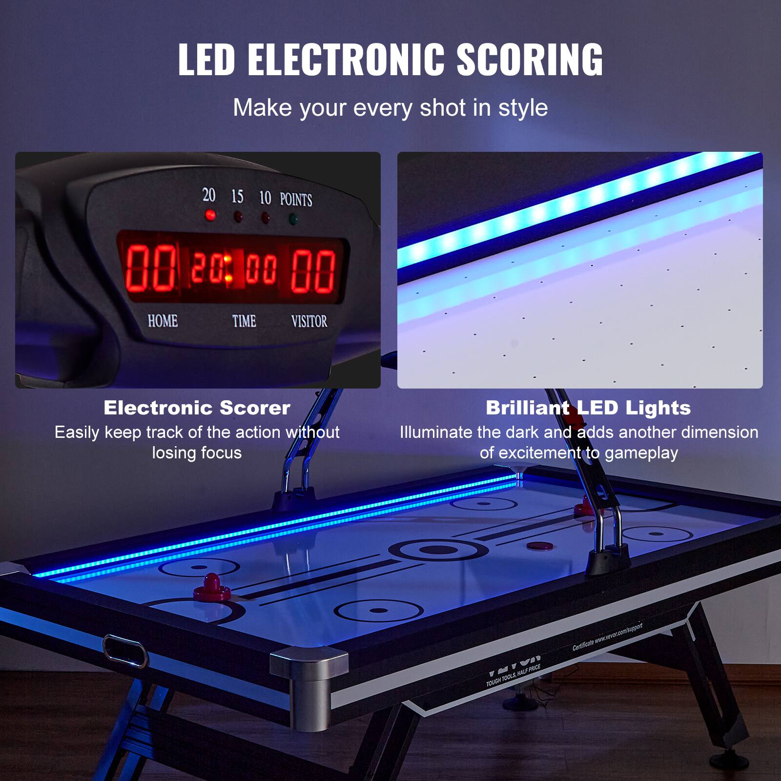 LED ELECTRONIC SCORING
Make your every shot in style

20 15 10 POINTS
00 20 00 00
HOME TIME VISITOR

Electronic Scorer
Easily keep track of the action without losing focus

Brilliant LED Lights
Illuminate the dark and adds another dimension of excitement to gameplay

Ceut-ww.ocanp dettic - MAL 200CH1000AFR NOR POOLL
