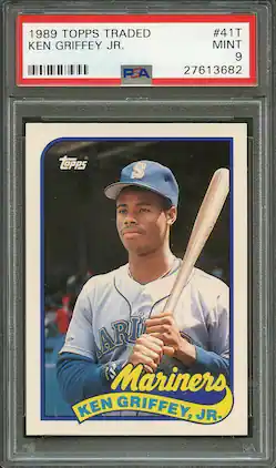 1989 Topps Traded #41T Ken Griffey Jr Mariners Rookie Card PSA 9 Mint