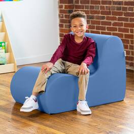 Jaxx - Midtown Medium Classroom Soft Foam Chair - Premium Vinyl Cover - Royal Blue