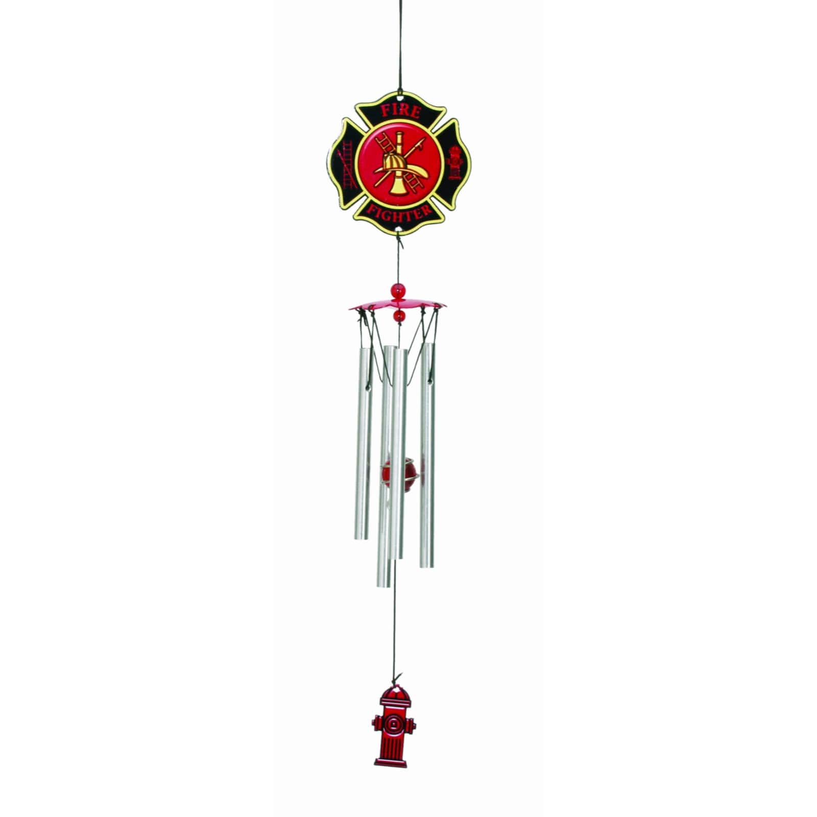 Spoontiques - Firefighter Metal Outdoor Garden Wind Chime Patio Decoration 18 Inch