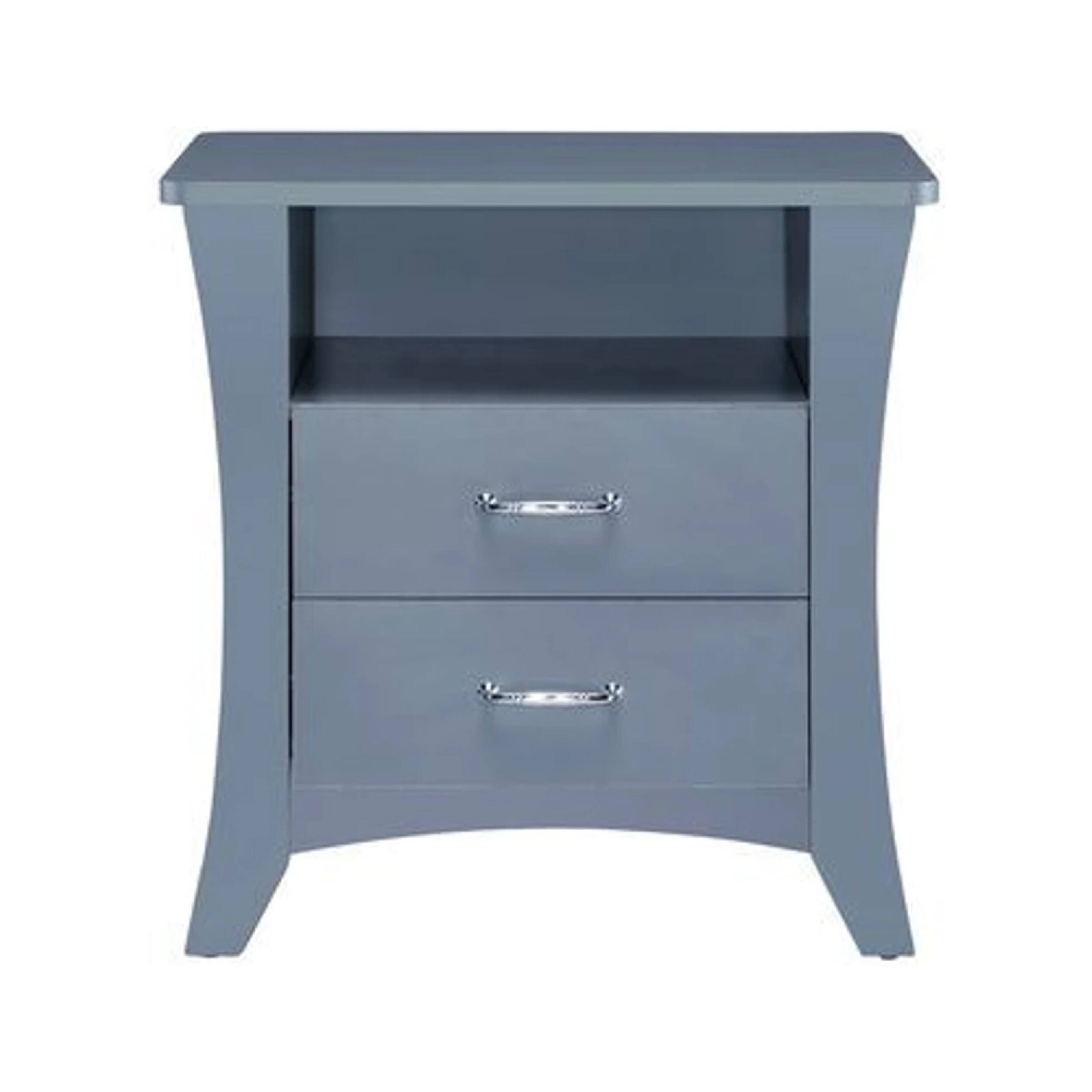 Alt View 2. Manhattan Lane - Accent Table with 2 Drawers and Open Compartment - Gray.