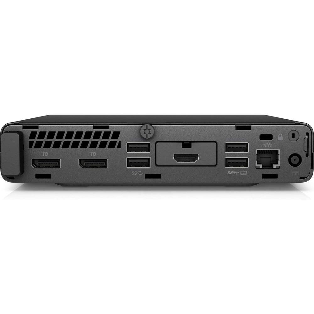 Left. HP - HP EliteDesk 800 G5 Mini - Intel Core i7-9700T, 16GB|256GB, Windows 11 Home - Black.