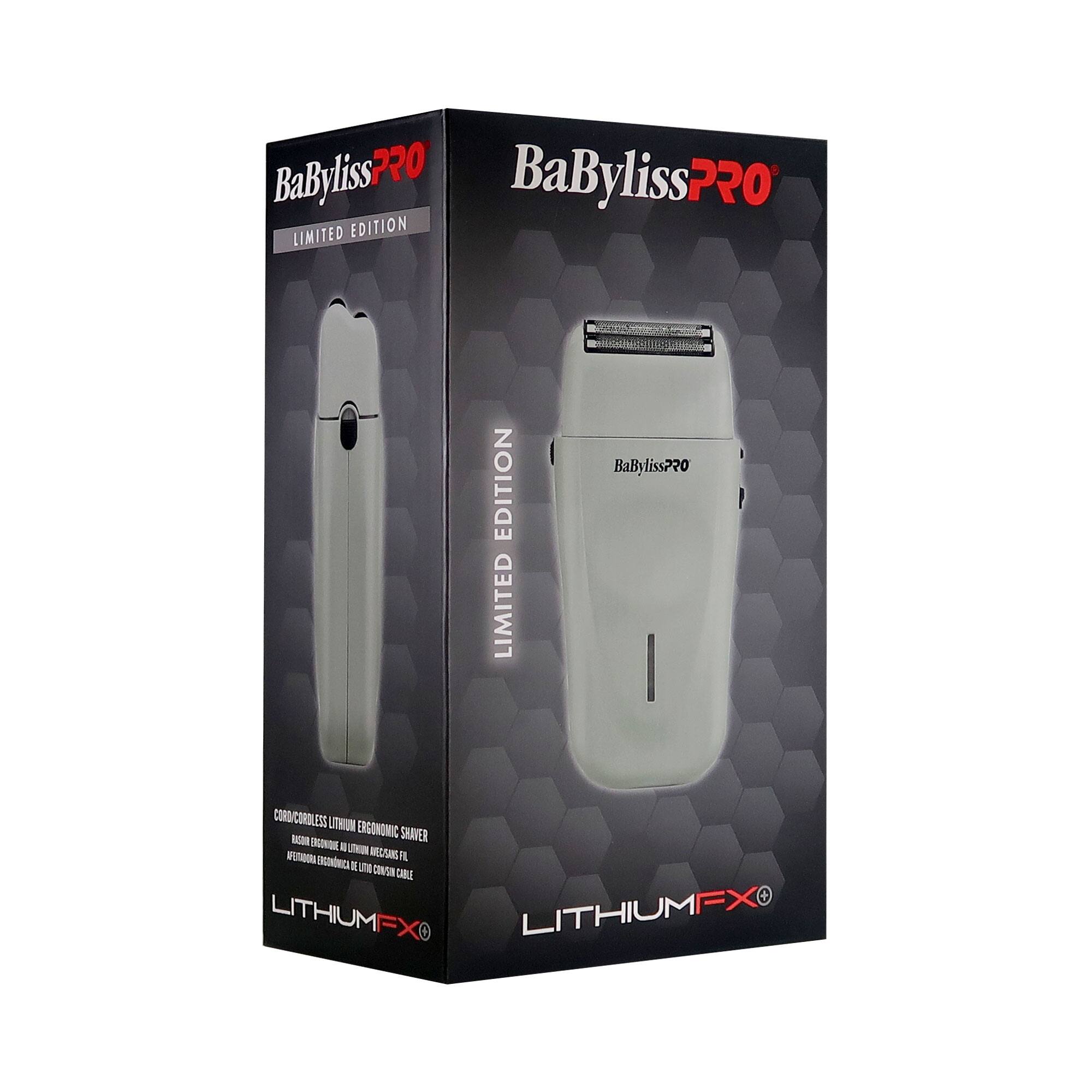 BaByliss PRO  
LIMITED EDITION  

BaByliss PRO  
LIMITED EDITION  

Cord/Cordless Lithium Ergonomic Shaver  
Asymmetrical Lithium Rechargeable  
Advanced Ceramic Blades, 17000 RPM  

LITHIUMFX®