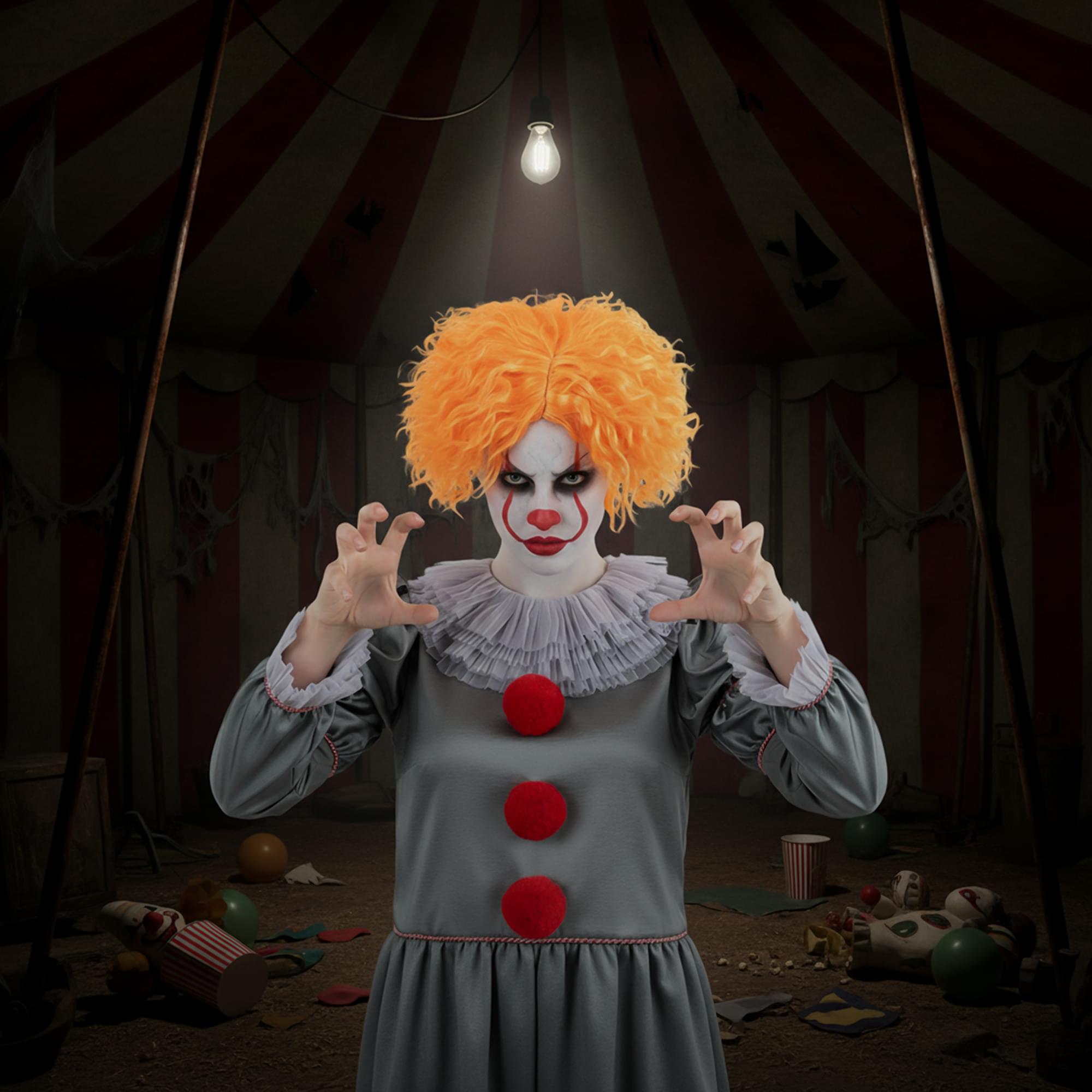 Alt View 3. Smiffys - It Chapter 2, Womens Wig Costume Accessory - Orange.