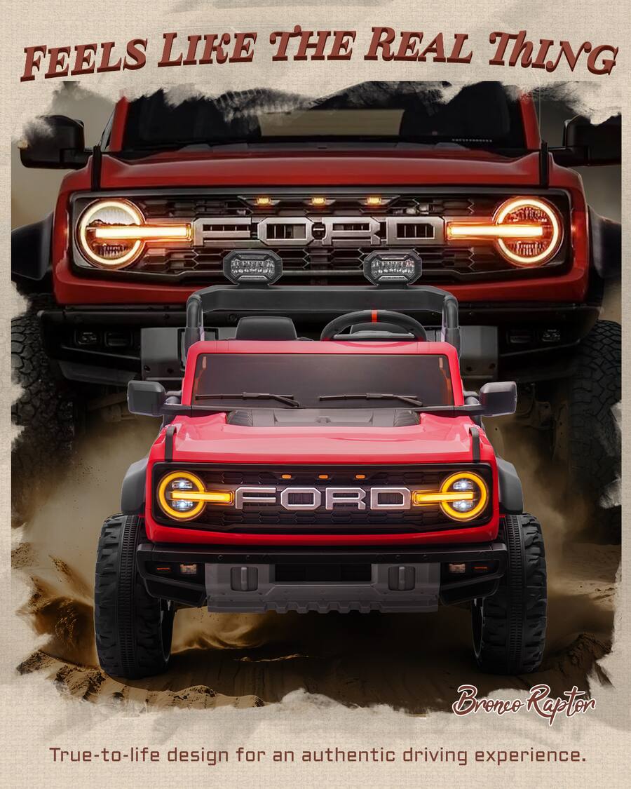 Ford Raptor Color Design FIRST RIDE ON 24V Ride on Toys for Big Kids Licensed Ford Bronco Raptor ...