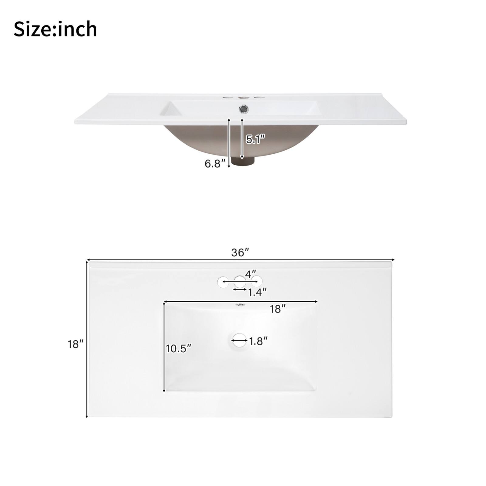 Size: inch  
5.1"  
6.8"  
36"  
1.4"  
18"  
18"  
10.5"  
1.8"