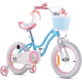 RoyalBaby - Stargirl Children's Outdoor Bicycle 12 Inch with Training Wheels - Blue