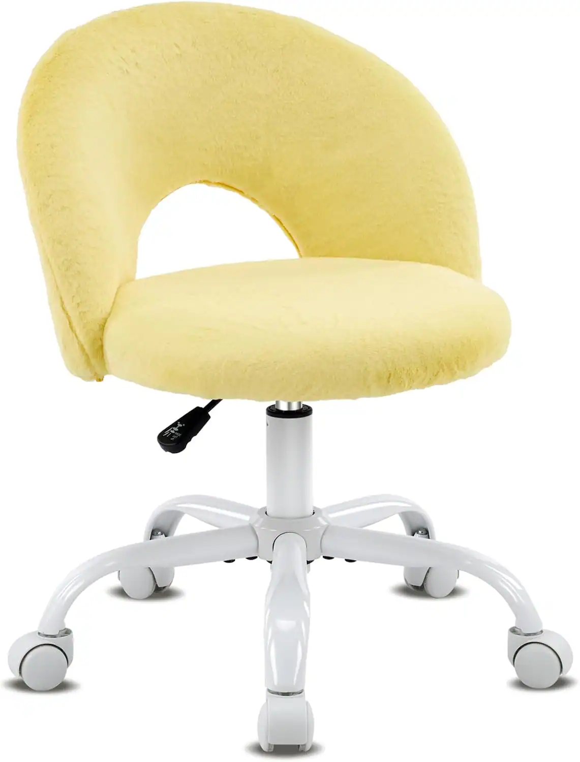 Alt View 8. Winado - Small Vanity Chair with Wheels for Girls Cute Adjustable Height Armless Office Desk Chair 360°Swivel Comfy Rolling Chair - Furry Yellow.