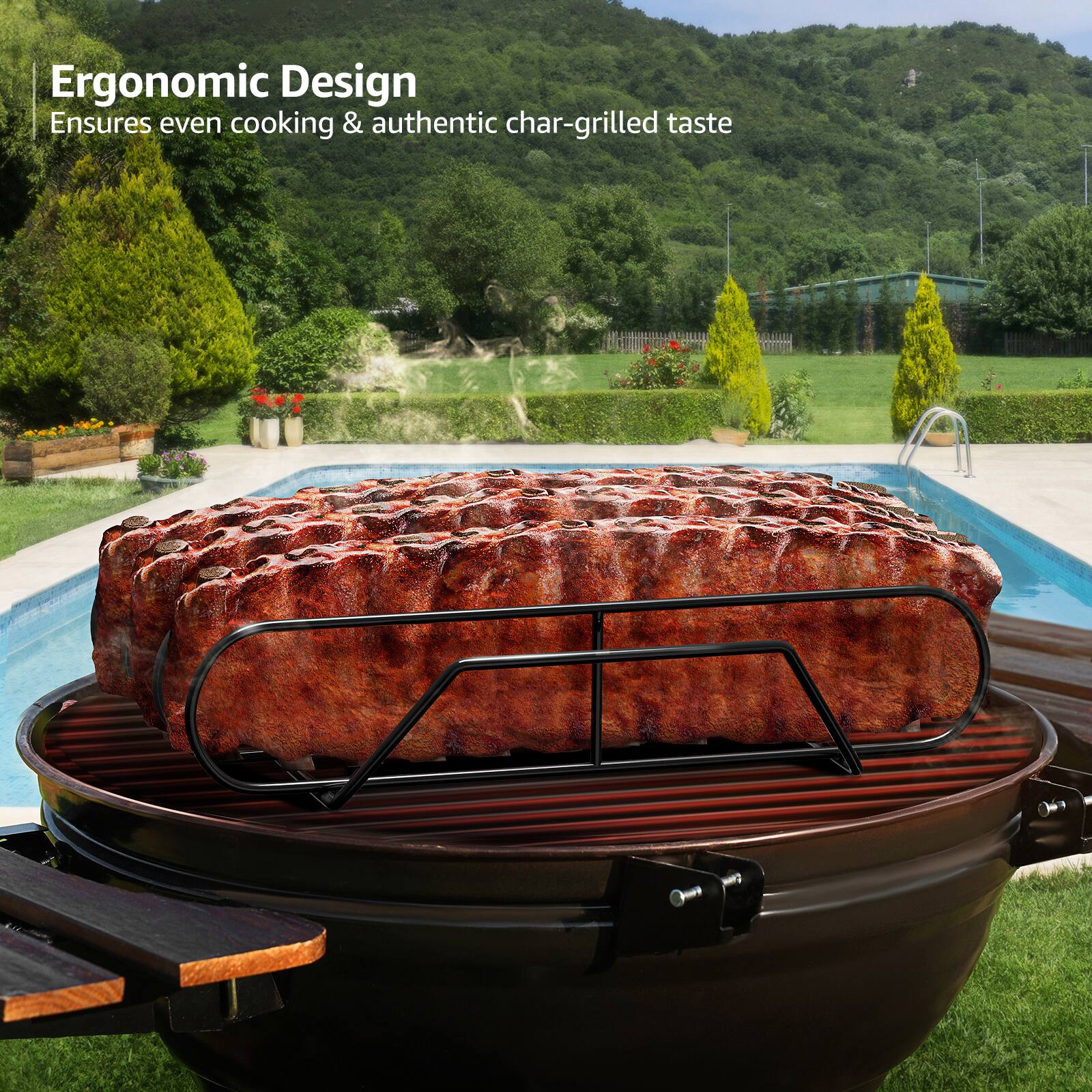 Ergonomic Design  
Ensures even cooking & authentic char-grilled taste