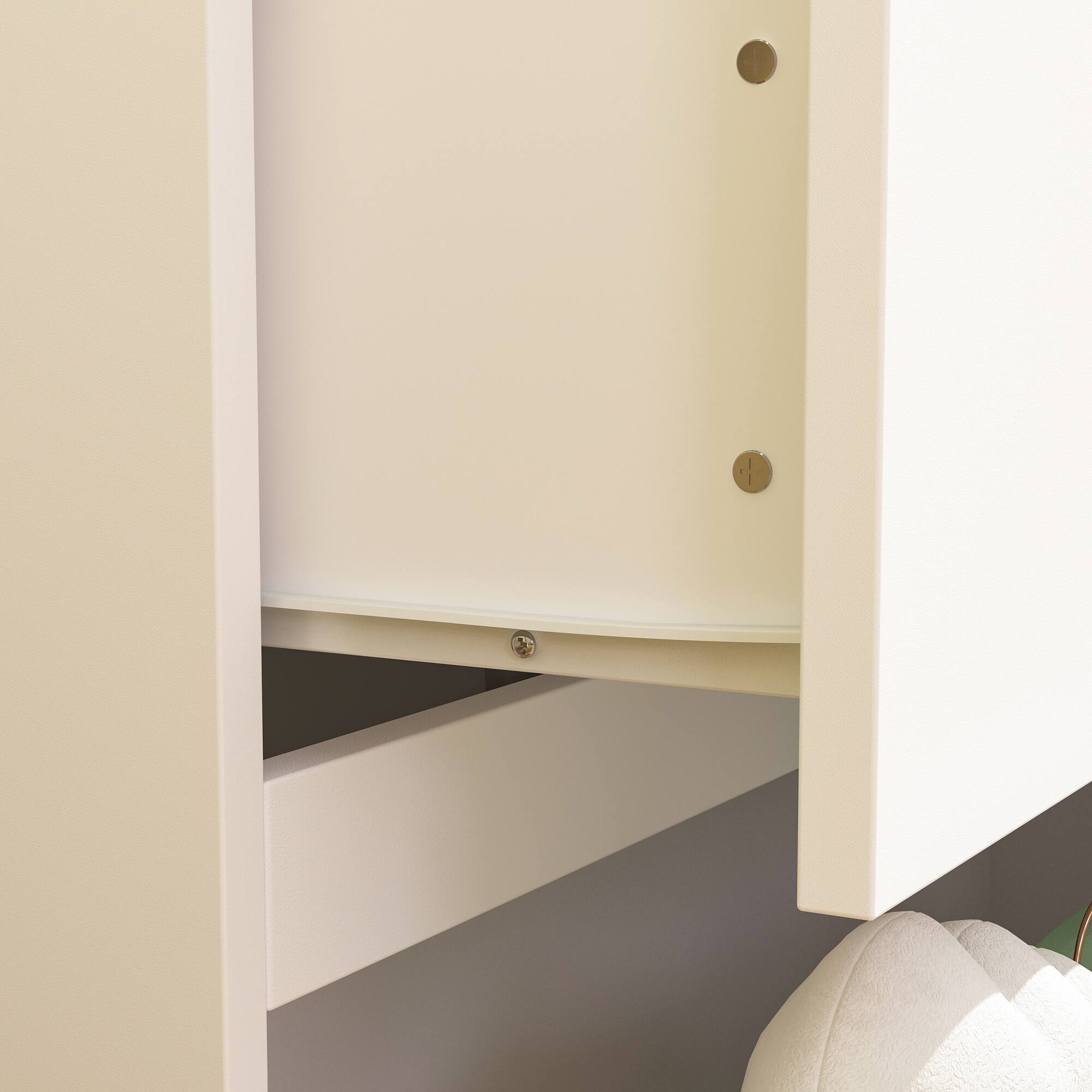Alt View 5. FUFU&GAGA - FUFU&GAGA 6 - Drawer Horizontal Dresser – White, for Bedroom & Living Room - White.