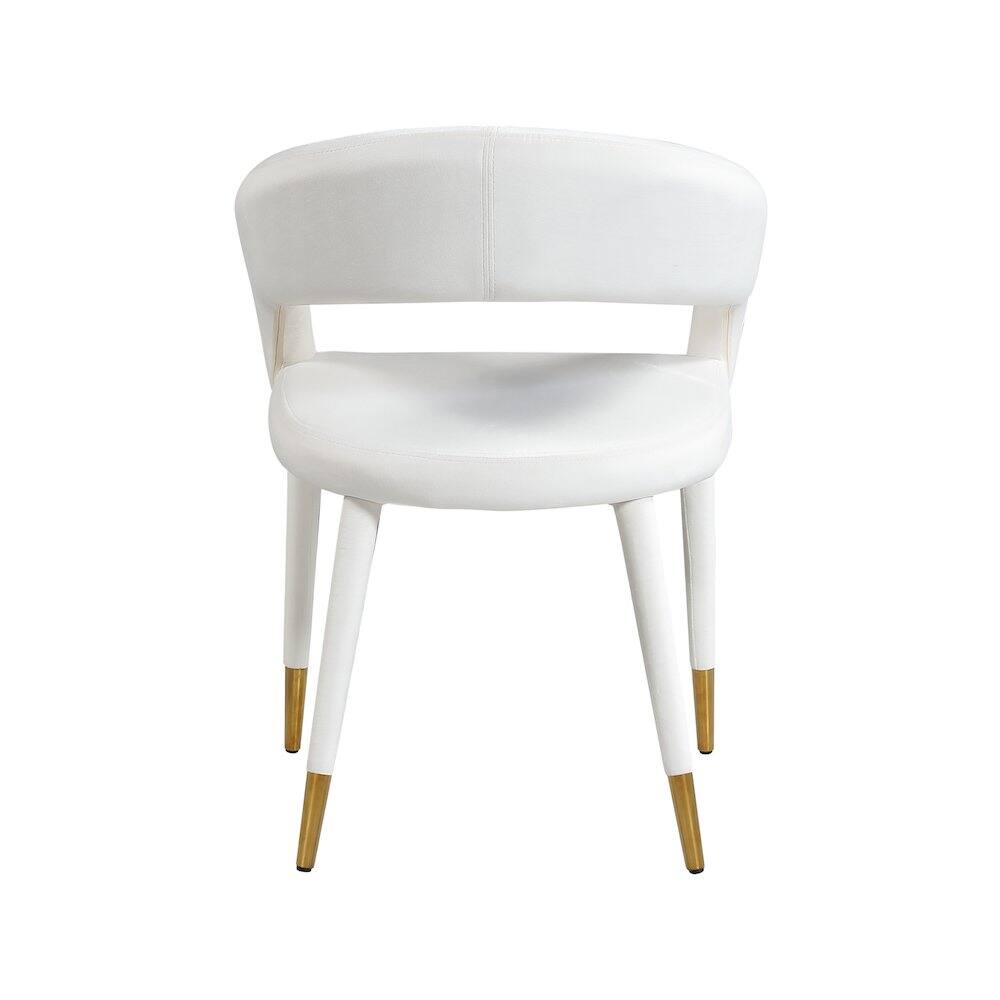 Alt View 1. Meridian Furniture - Destiny Cream Velvet Dining Chair - Beige.