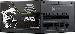 MSI - MAG A1200PLS PCIE5 - Full Modular - 80 Plus Platinum 1200W - 105°C Main Capacitor - ATX 3.1 Ready - Gaming Power Supply - Black
