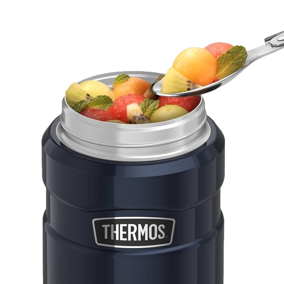 Alt View 4. Thermos - Thermos 16 oz. Stainless King Vacuum Insulated Food Jar - Matte Midnight Blue - Blue.