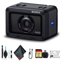 Sony - Cyber-Shot DSC-RX0 II Camera DSC-RX0M2 with Soft Bag, 64GB Memory Card, Card Reader, Plus Essential Accessories