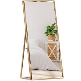 Hivvago - Large Full Length Leaning Wall or Hanging Mirror - Gold