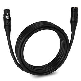 Lyxpro - Quad Series 15 ft XLR Cable, Male to Female 4-Conductor Balanced Microphone Cable - Black