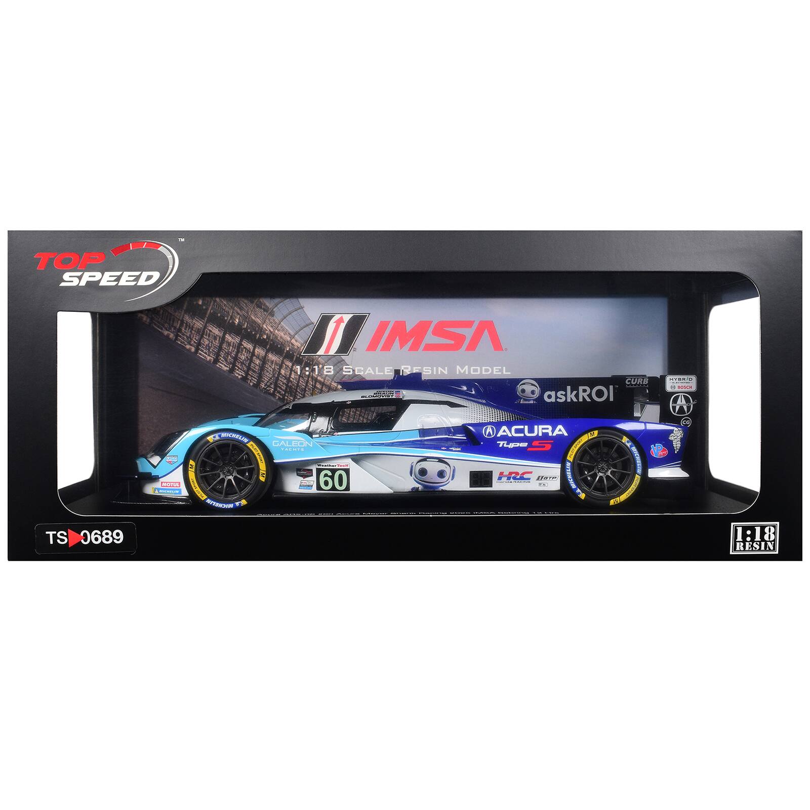 BEE TOP SPEED  
IMSA 1:18 SCALE RESIN MODEL  
CURB  
askROI  
TS 0689  
ACURA LP  
CALEON  
60  
1:18 RESIN