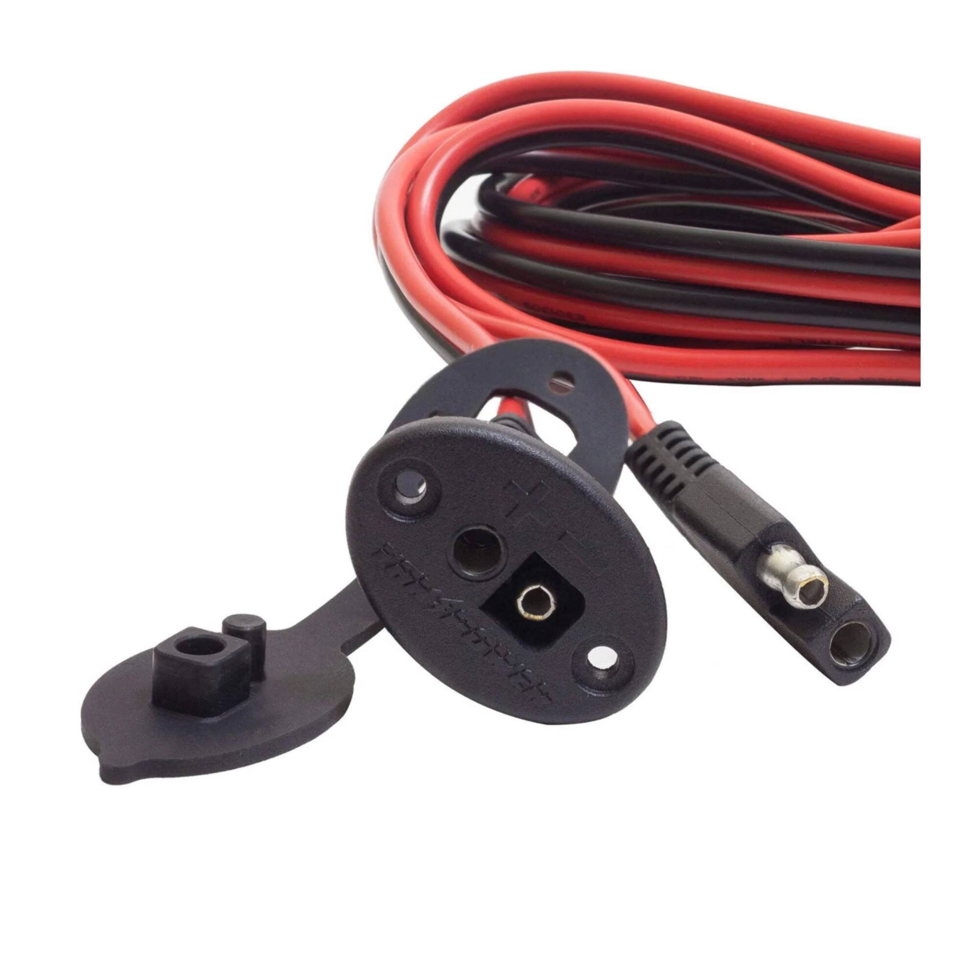 Left. Yak-Power - Yak-Power Power Port with Wire and SAE Connector (4-Ft).