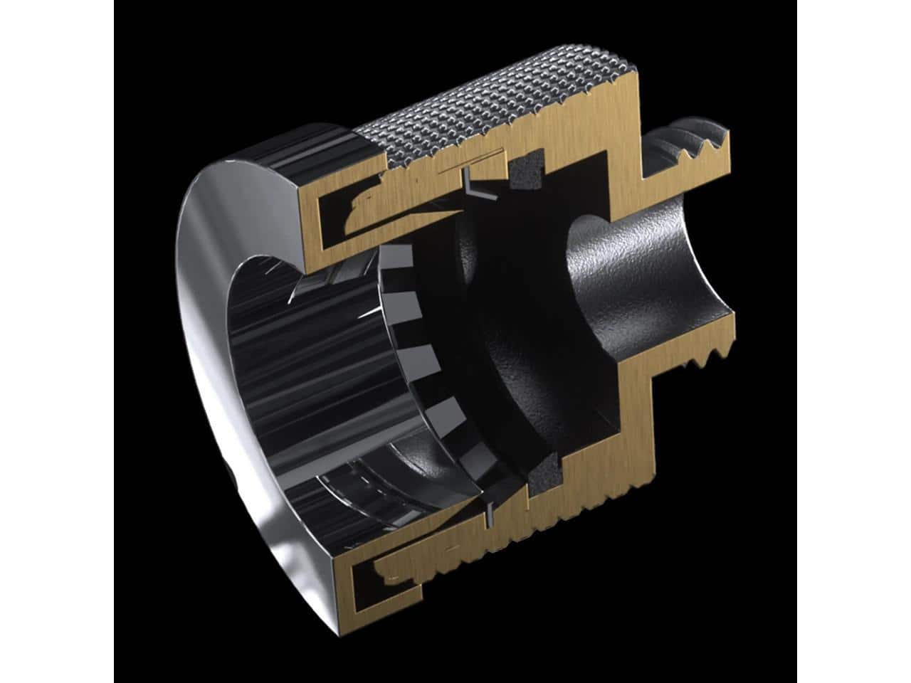 Phanteks - Glacier EZ-Fit F16G1/4, 16mm Soft and Hard Tube Fitting, Push-In EZ-Fit System, G1/4 thread - Chrome