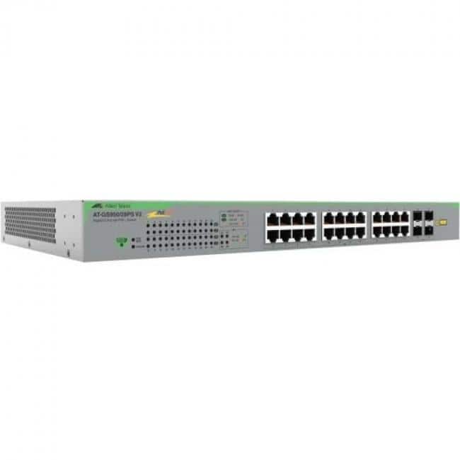 Allied Telesis - GS950/28PS V2 Ethernet Switch - 24 Ports - Manageable - Gigabit Ethernet - 10/100/1000Base-T - Unknown