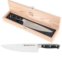 Think Outside The Plate - 8" Chef Knife with Wood Box - Black