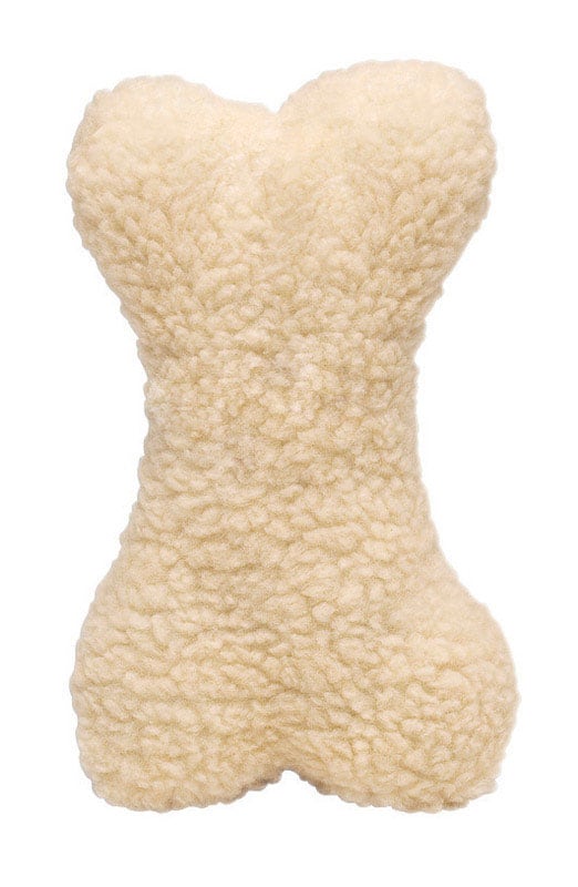BOSS PET - Digger's White Plush Bone Fleece Bone Dog Toy Large 1 pk - Multicolored