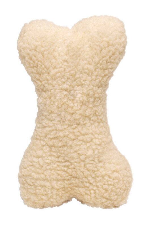 Front. BOSS PET - Boss Pet Digger's White Plush Bone Fleece Bone Dog Toy Large 1 pk - Multicolored.