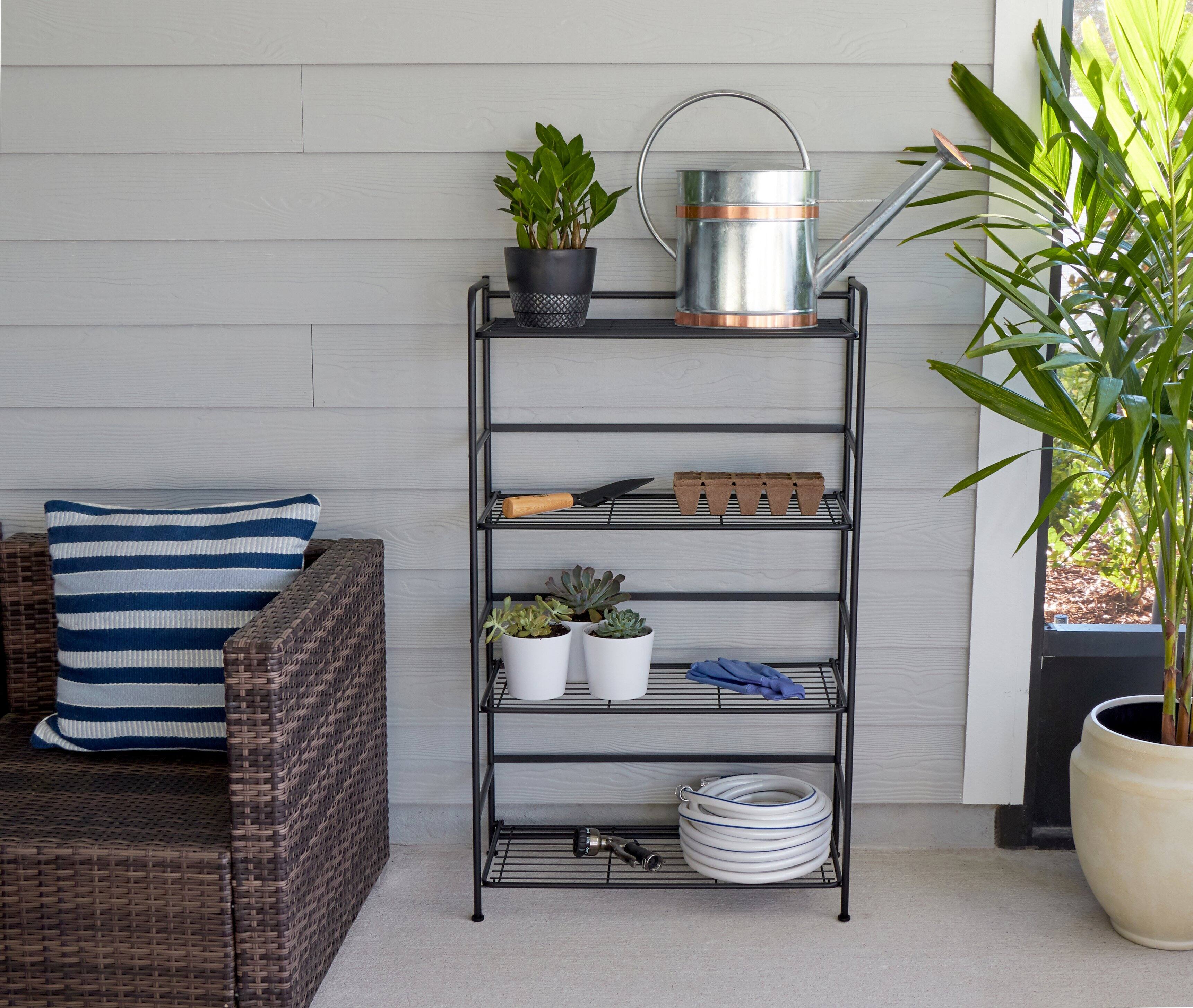 Alt View 12. Flipshelf - 4 shelf wide unit - black.