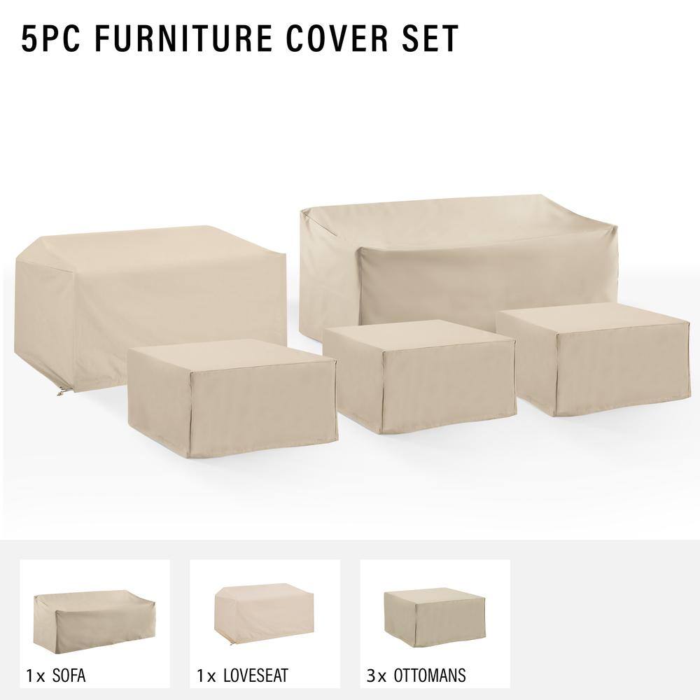 5PC FURNITURE COVER SET

1x SOFA
1x LOVESEAT
3x OTTOMANS