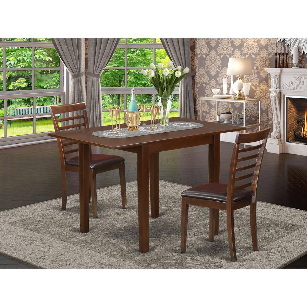 Angle. East West Furniture - Dining Room Set Mahogany - Brown.
