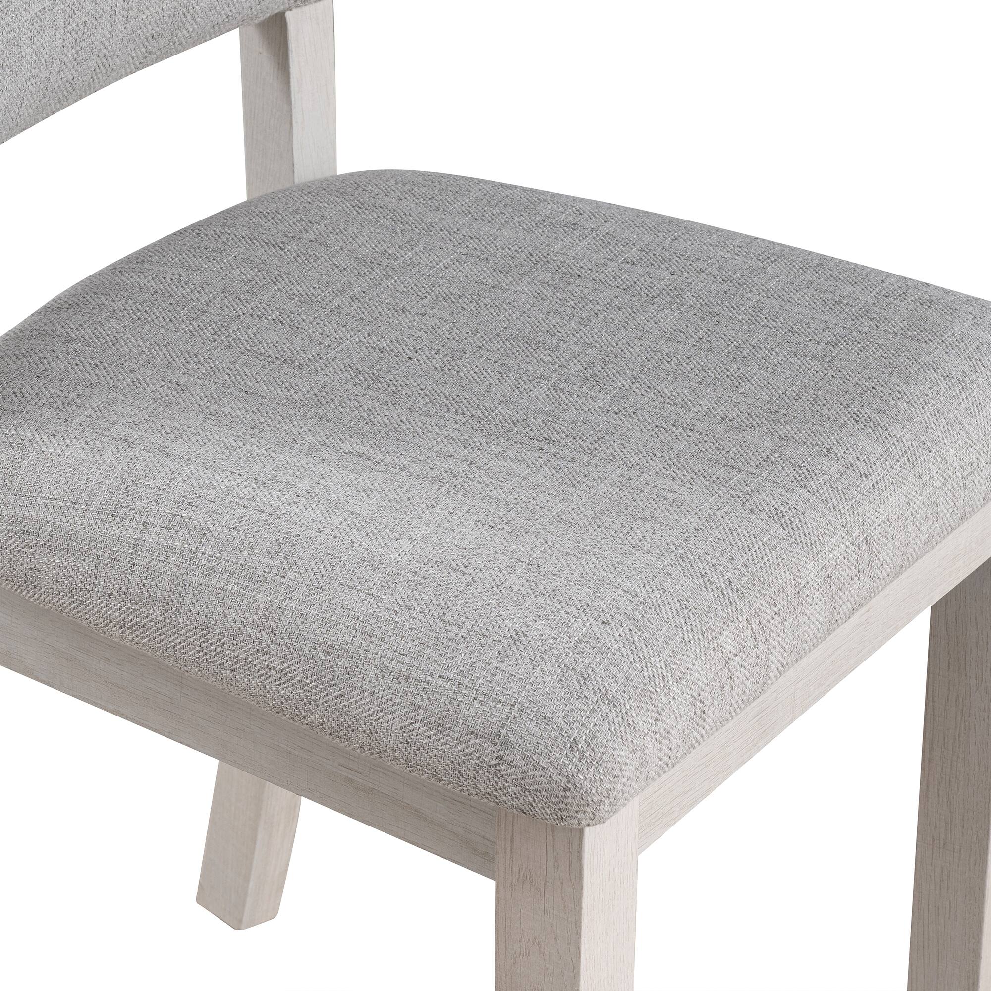 Alt View 6. Vaczon - Transitional Upholstered Side Chair Set of 4 Comfortable Foam Cushions Durable Rubberwood Legs Perfect for Dining Office - Gray.