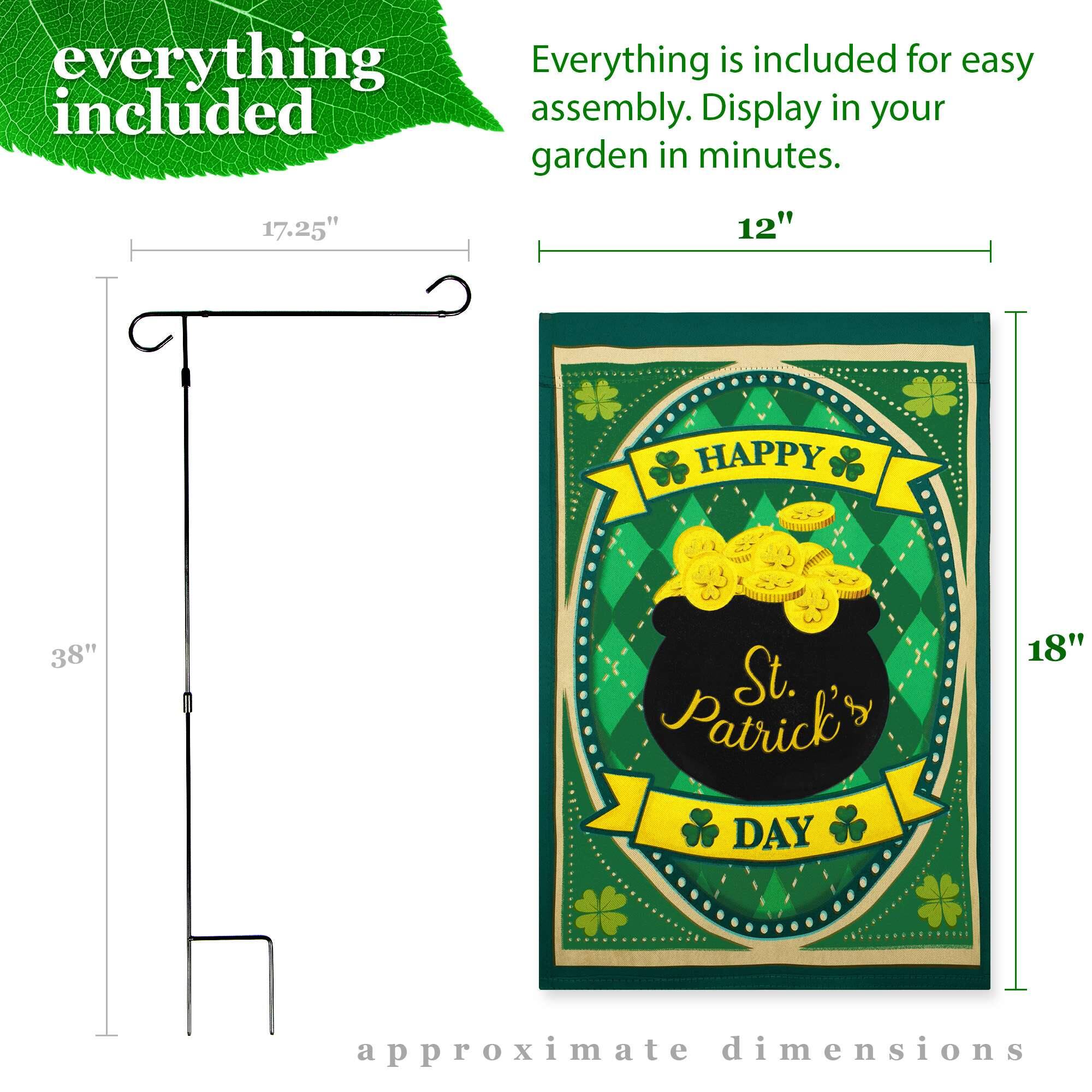 Everything is included for easy assembly. Display in your garden in minutes.

17.25"  
12"  
38"  
18"  

approximate dimensions