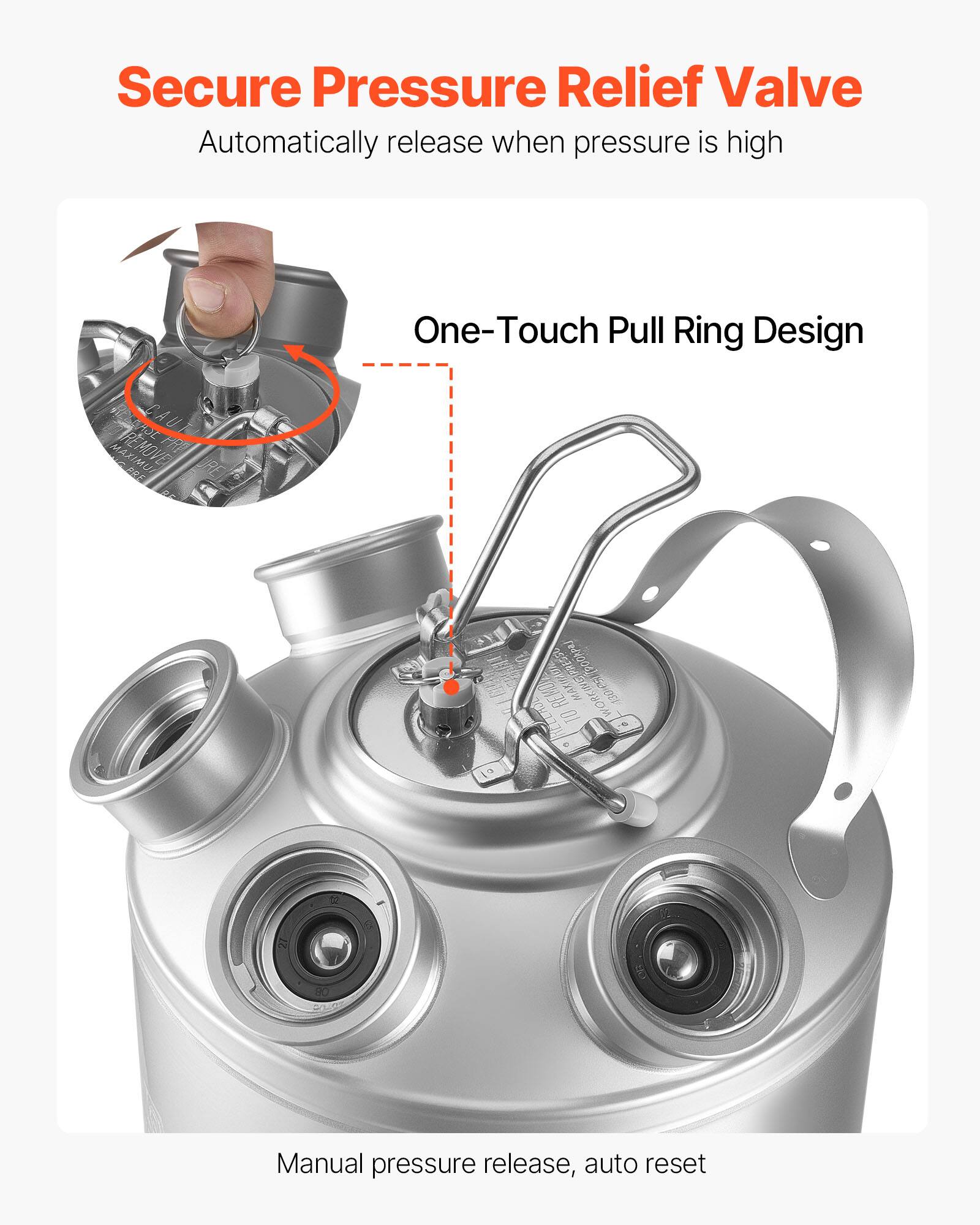 Secure Pressure Relief Valve  
Automatically release when pressure is high  

One-Touch Pull Ring Design  

CAUTION: MAXIMUM REMOVE URE ARE  

bookbin 15.9 REMO WORKED WORK 430  

Manual pressure release, auto reset