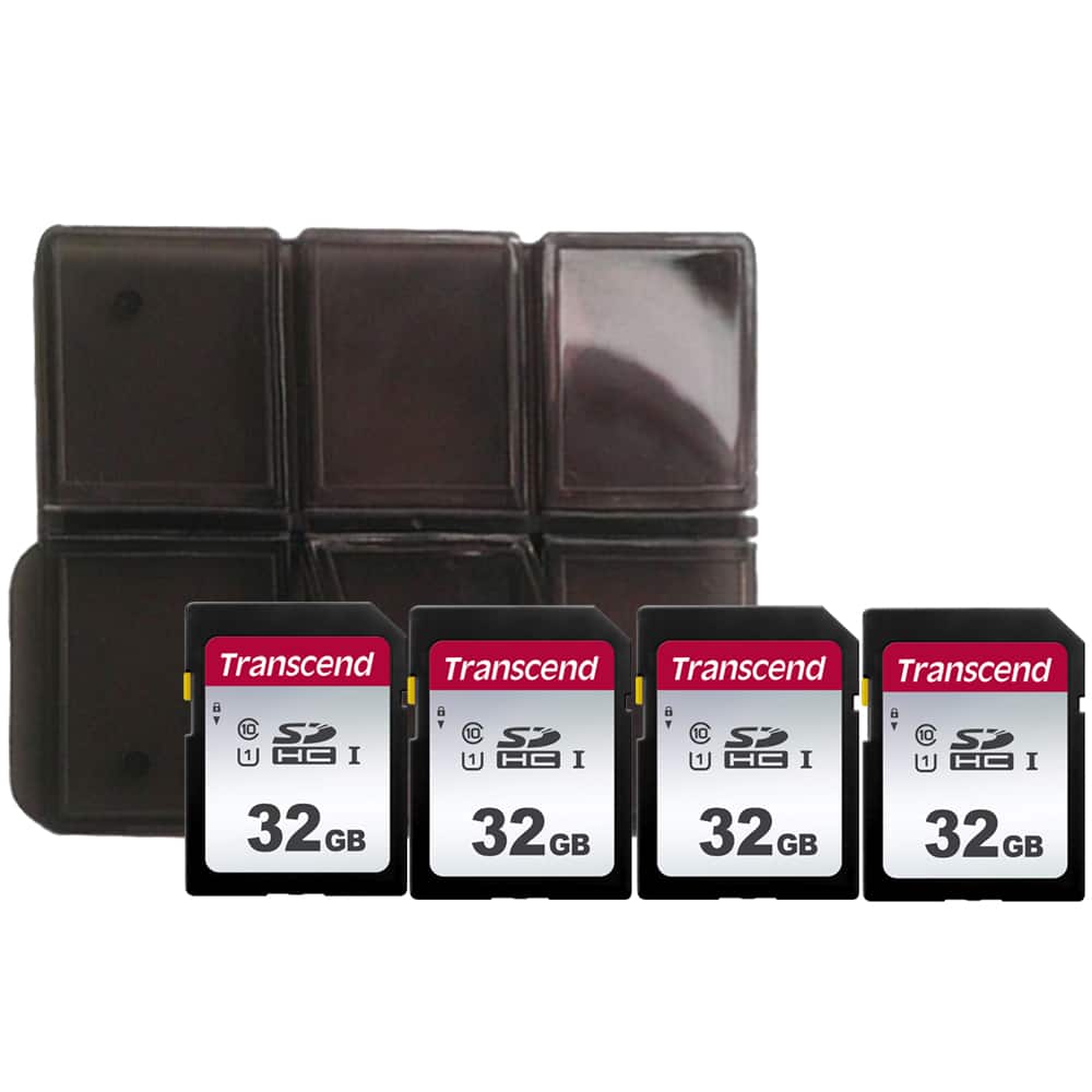 Transcend - 4x 32GB SDXC/SDHC 300S Memory Card TS32GSDC300S + Memory Card Holder price history on PriceWatchPro