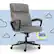 Front. Serta - Hannah Upholstered Executive Office Chair with Pillowed Headrest - Soft Plush - Gray.