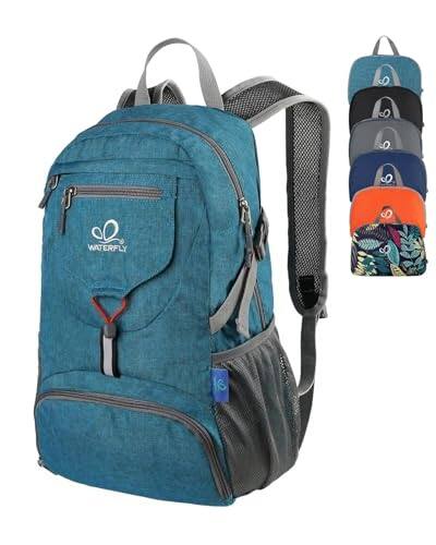 Front. Vulpecula Spade - Small Lightweight Packable Backpack: 20l Ultra Light Foldable Travel Hiking Camping Daypack Day Pack for Man Woman - A-teal Blue.