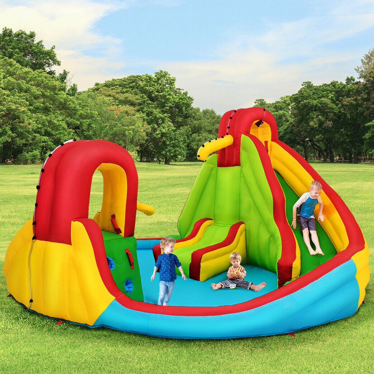 Alt View 3. Gymax - Gymax Kids Gift Inflatable Water Slide Park Bounce House w/480W Blower.