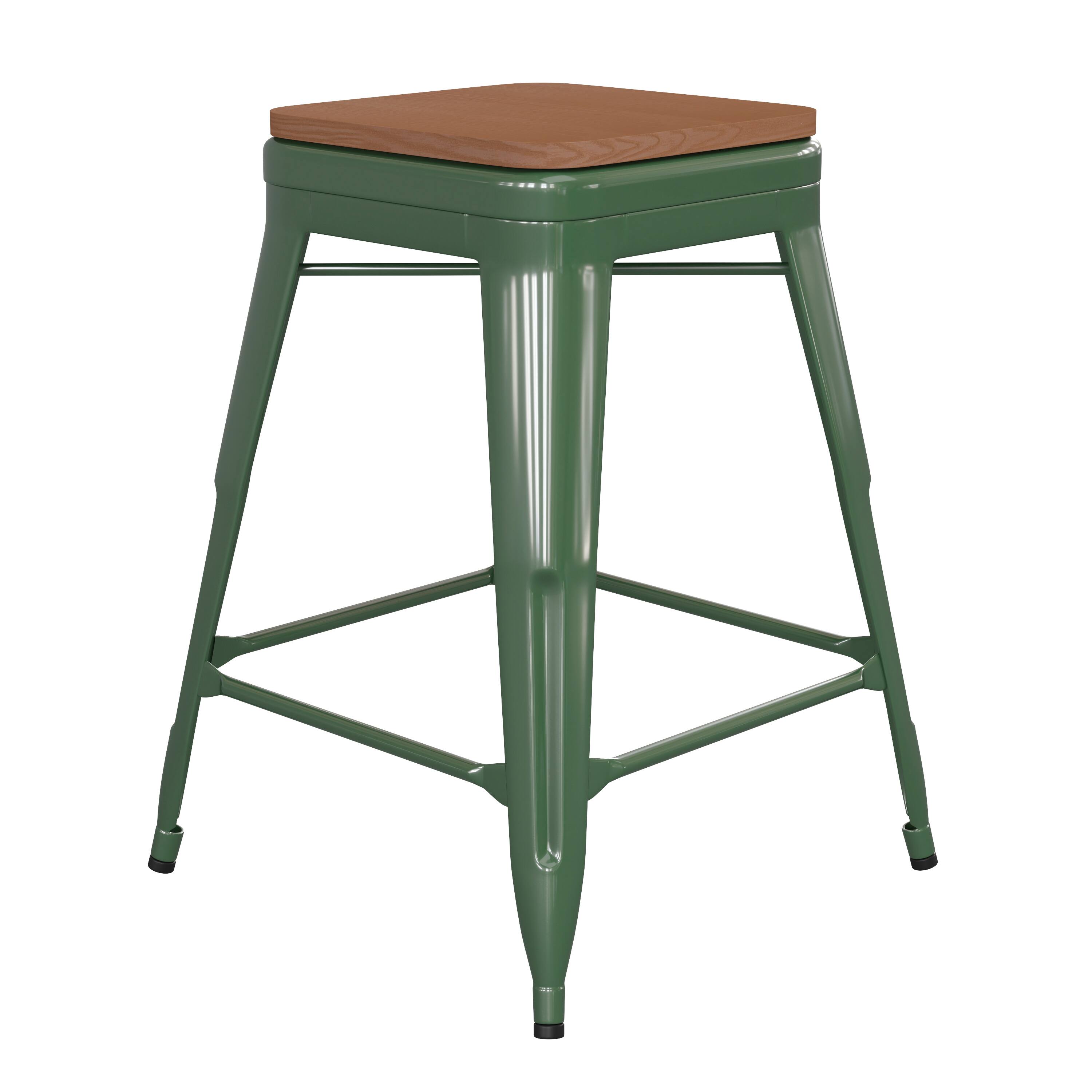 Teak Seat/Green Frame