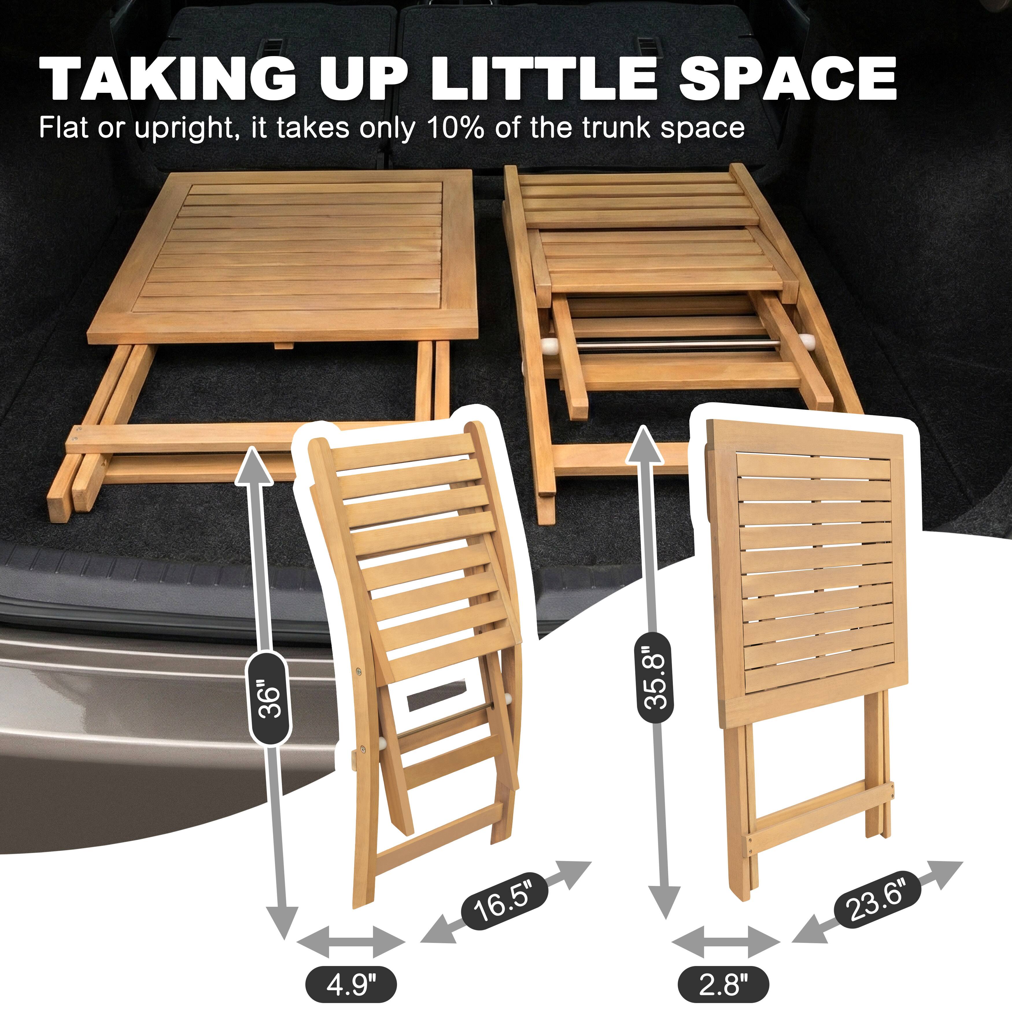 TAKING UP LITTLE SPACE

Flat or upright, it takes only 10% of the trunk space

36" 35.8" 16.5" 23.6" 4.9" 2.8"
