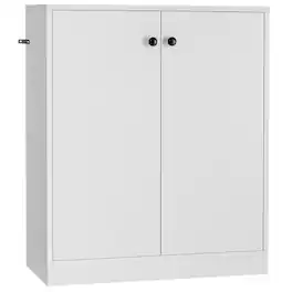 Kadyn - 2 Door Storage Base Cabinet with 3Tier ShelfWhite Organizer Hallway Entryway Cabinet for Living Room Kitchen - White