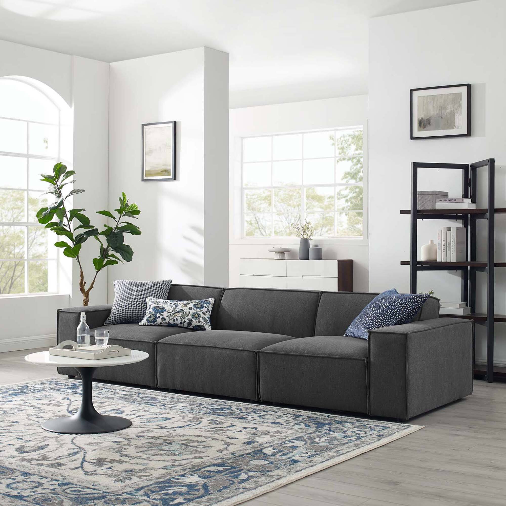 Alt View 9. Modway - Restore 3-Piece Sectional Sofa by Modway - Black.