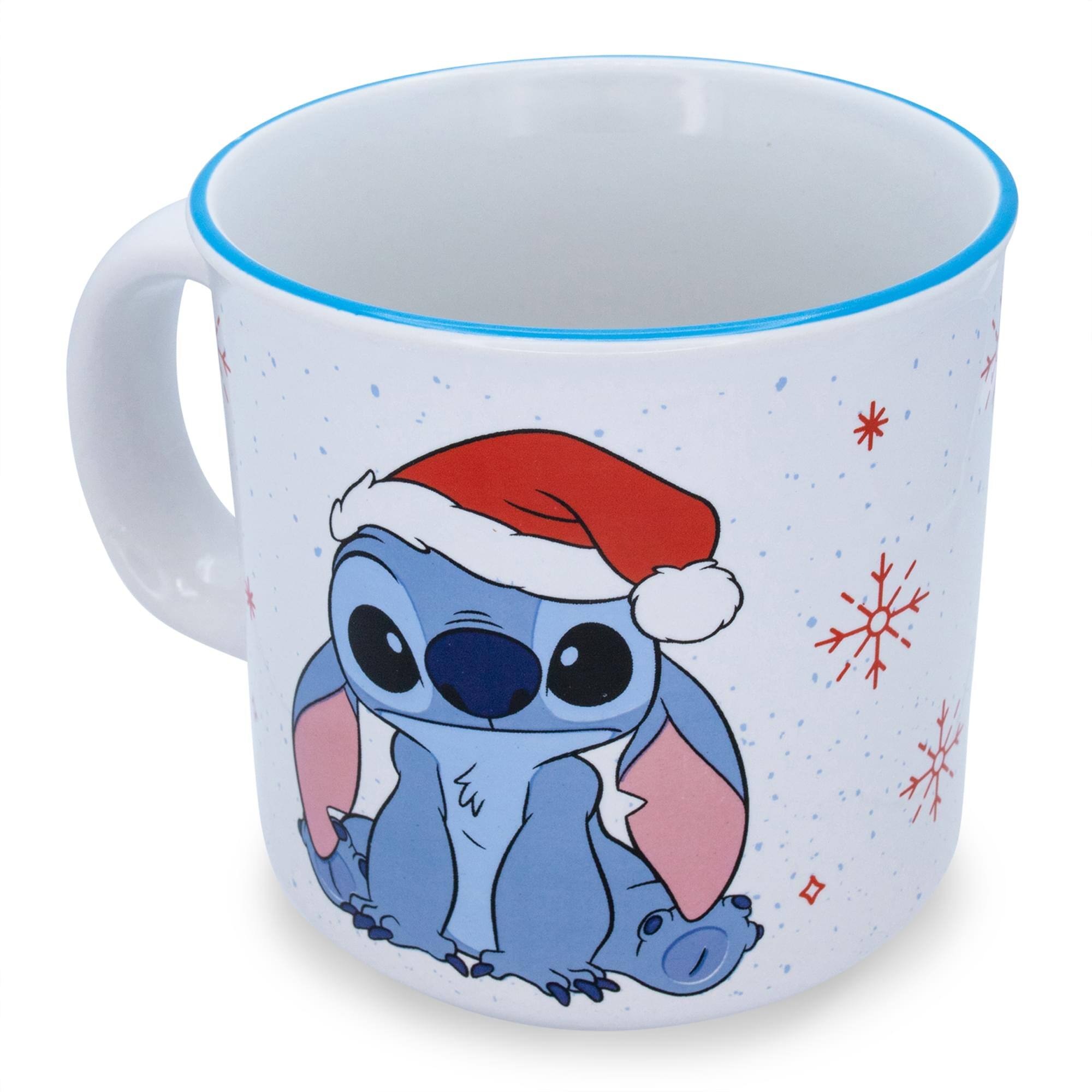 Alt View 1. Disney - Disney Lilo & Stitch Santa Hat Ceramic Camper Mug | Holds 20 Ounces - Blue.