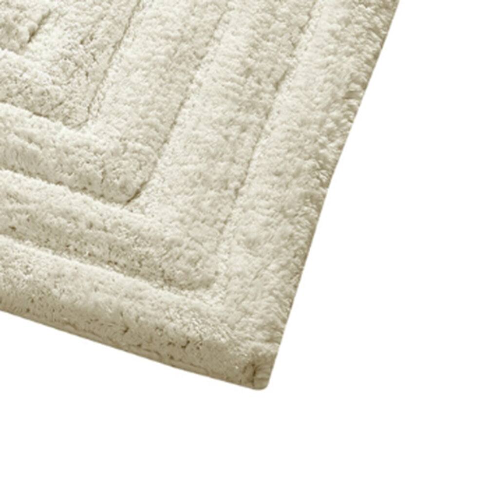 Back. Knightsbridge - Knightsbridge Ivory Cotton Bath Rug with Traditional Racetrack Design - ivory.