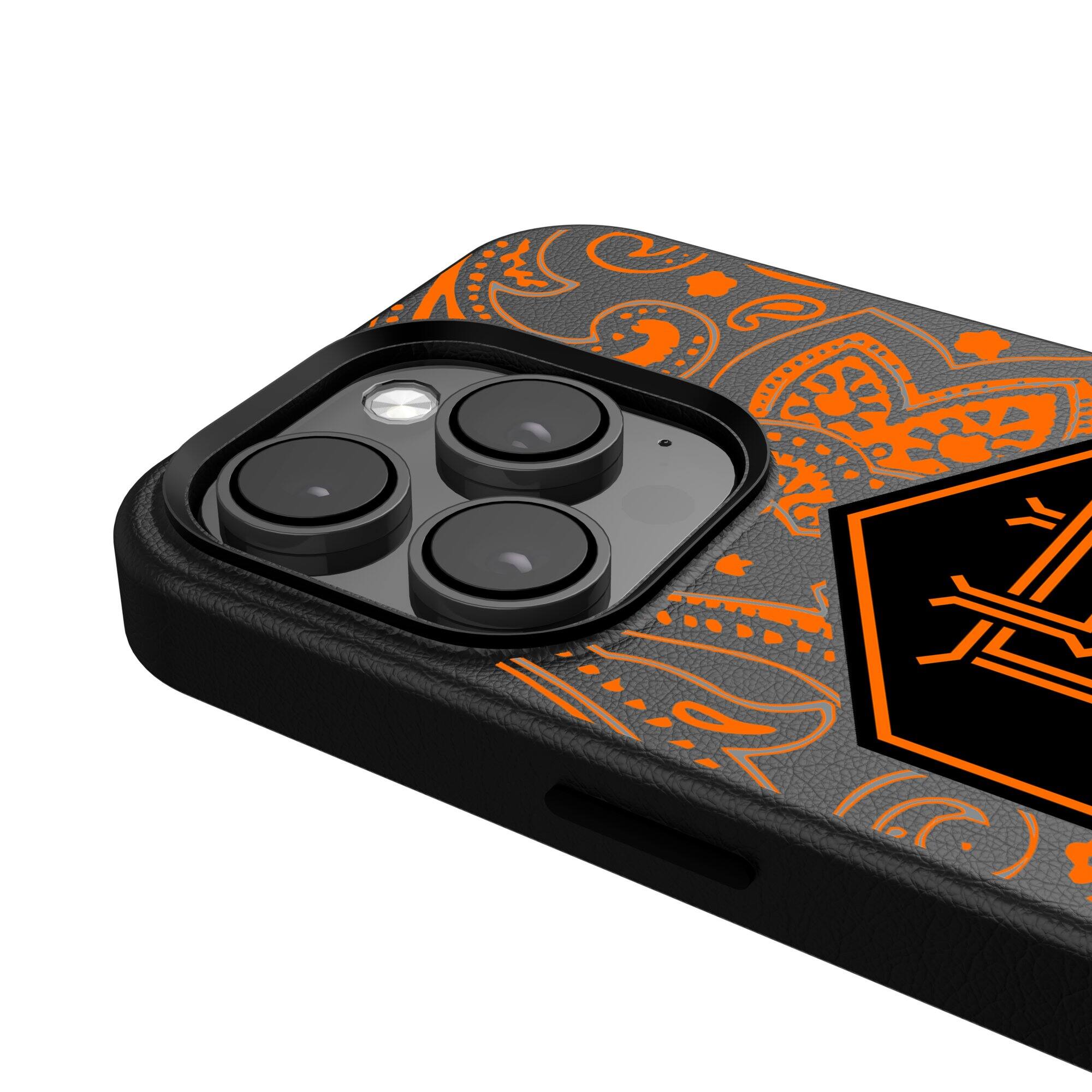 Alt View 3. Keyscaper - Black Houston Dynamo FC iPhone Magnetic Bump Case - 16 Pro - Black.
