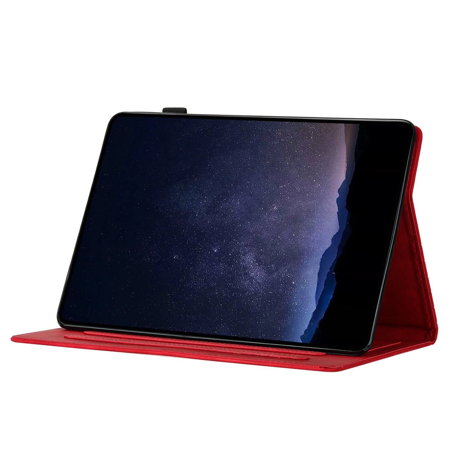 Alt View 4. Dteck - Embossed Folio Case for Apple iPad mini (A17 Pro) 2024 / iPad mini 7th/6th Gen,Faux Leather Card Slots Stand Cover - Red.