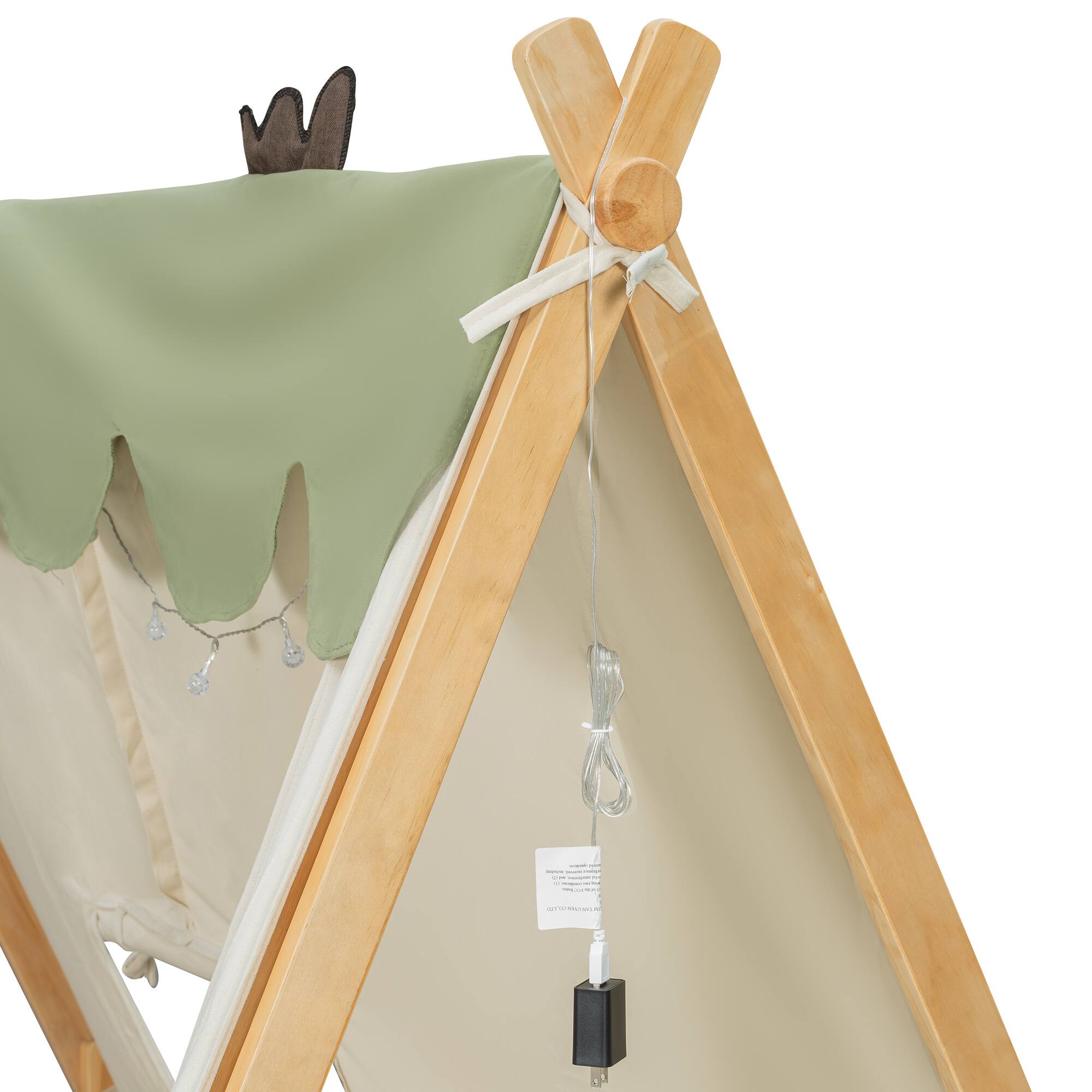 Alt View 1. Anysun - Twin Size House Bed with Tent and Light - White.