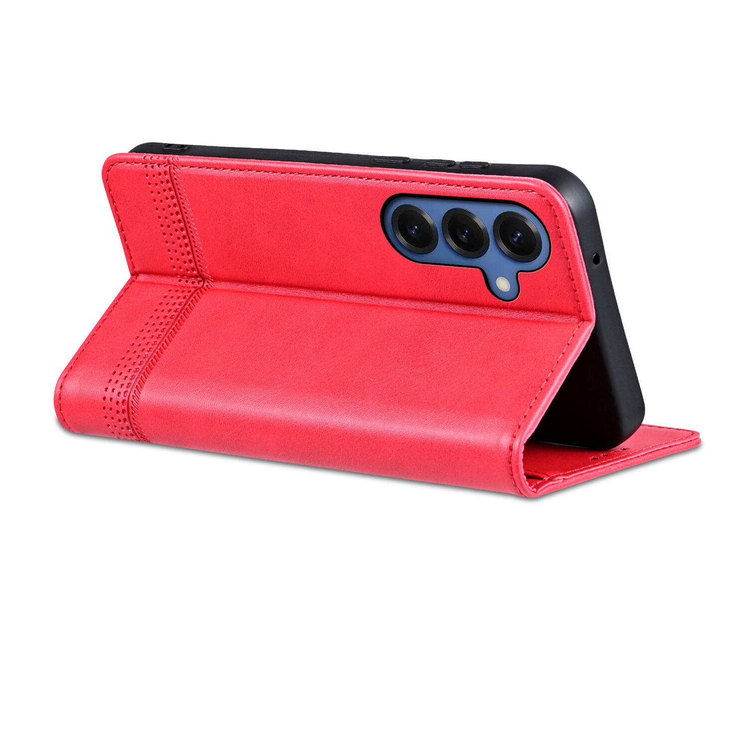 Alt View 1. Dteck - Flip Wallet Case for Samsung Galaxy S26+,Magnetic Closure Card Slots Kickstand Cover,Shock-Absorbing TPU Cover - Red.